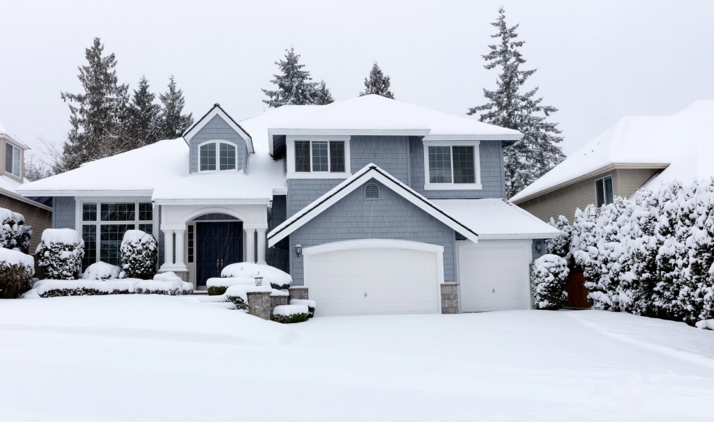 Exterior of a home in the winter